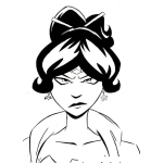 Dibujo para colorear Negativismo Dibujo De Mujer Negativa Empurrada Y Enojada Con Una Gran Carota Para Pintar Y Colorear Mujer Brava