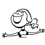 Dibujo para colorear Colorear Mujer Feliz Con Una Gran Sonrisota Para Pintar