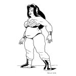 Dibujo para colorear Mujer Maravilla Gorda Para Pintar Y Colorear