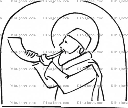 Dibujo para colorear Dibujo Biblico De Una Trompeta Para Pintar Y Colorear Hombre Tocando La Trompeta