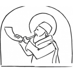 Dibujo para colorear Dibujo Biblico De Una Trompeta Para Pintar Y Colorear Hombre Tocando La Trompeta