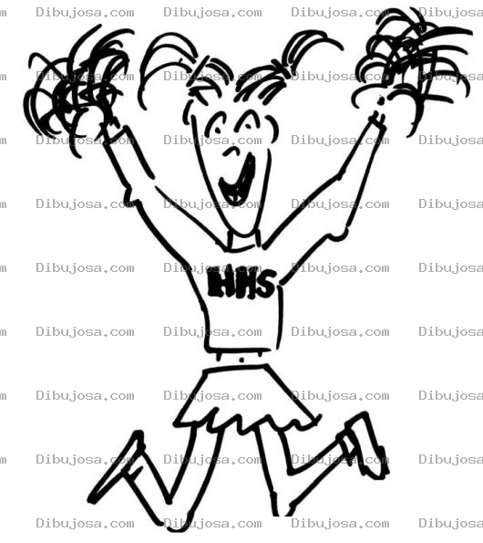 Dibujo para colorear Dibujo De Chica Porrista Para Pintar Y Colorear Chirlider Cheerleader