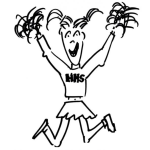 Dibujo para colorear Dibujo De Chica Porrista Para Pintar Y Colorear Chirlider Cheerleader