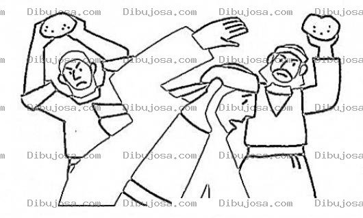 Dibujo para colorear Hecho 7:59 La Muerte De Esteban Dibujo Biblico De Esteban Apedreado Para Pintar Y Colorear