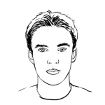 Dibujo para colorear Dibujo De Un Chico De Ojos Claros Para Pintar Y Colorear