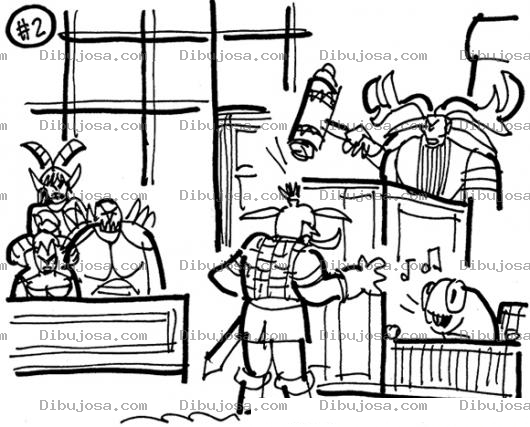 Dibujo para colorear Dibujo De Un Juicio De Fenomenos Para Pintar Y Colorear Juzgado De Criaturas Mutantes