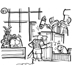 Dibujo para colorear Dibujo De Un Juicio De Fenomenos Para Pintar Y Colorear Juzgado De Criaturas Mutantes