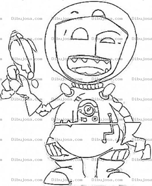 Dibujo para colorear Moustruo Astronauta Para Pintar Y Colorear