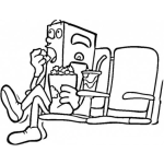 Dibujo para colorear Cassette De Vhs En El Cine Para Pintar Y Colorear