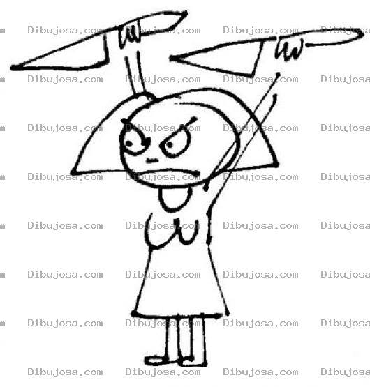 Dibujo para colorear Mujer Con Cuchillos Para Pintar Y Colorear