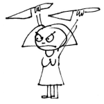 Dibujo para colorear Mujer Con Cuchillos Para Pintar Y Colorear