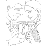 Dibujo para colorear Campesinos Enamorados Para Pintar Y Colorear