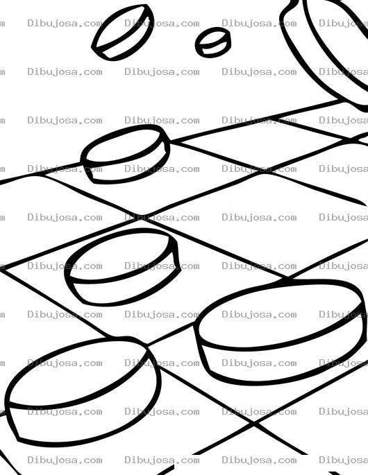 Dibujo para colorear Dibujo del juego de un tablero de damas para pintar y colorear