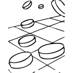 Dibujo para colorear Dibujo del juego de un tablero de damas para pintar y colorear
