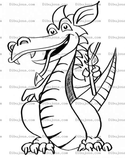 Dibujo para colorear Dibujo De Un Dragon Con Una Candela Para Colorear