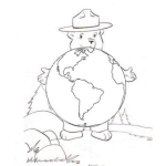Dibujo para colorear Oso Ecologista Dibujo De Osito Abrazando Al Planeta Tierra