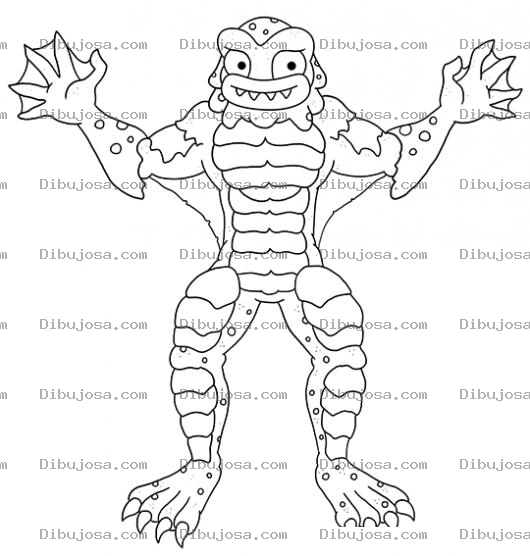 Dibujo para colorear Moustruo Acuatico Para Pintar Y Colorear