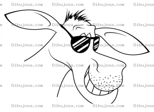 Dibujo para colorear Burro Cool Dibujo De Burro Con Lentes Para Pintar Y Colorear Burro Fresco