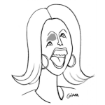 Dibujo para colorear Dibujo De Mujer Deforme De La Cara Para Pintar Y Colorear