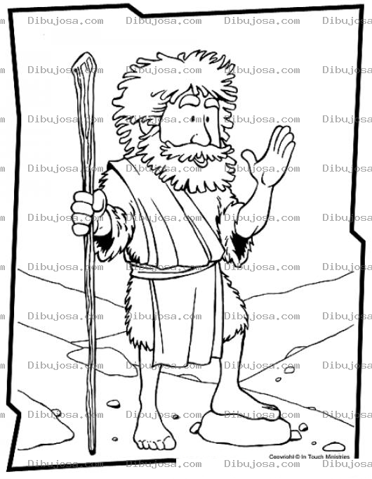 Dibujo para colorear La Vara De Moises Dibujo De Moises Con Su Vara Para Pintar Y Colorear