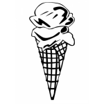 Dibujo para colorear Helado De 2 Bolas Con Cono Waffle Para Pintar Y Colorear