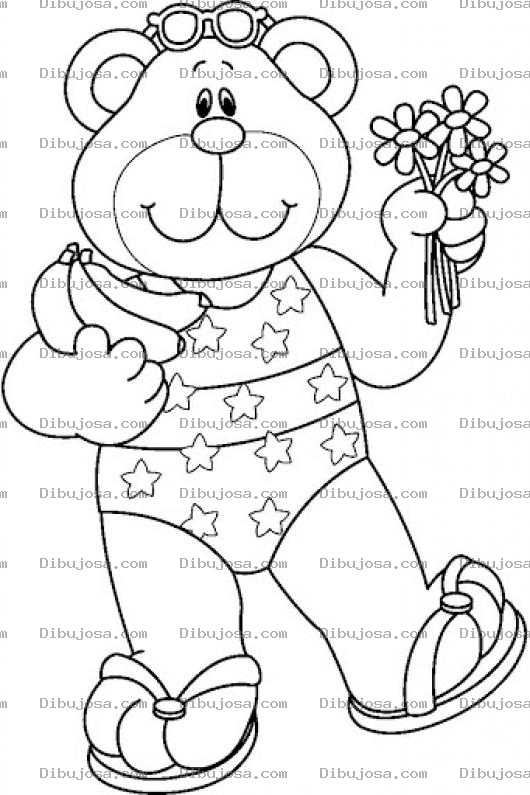 Dibujo para colorear Osita En Calzoneta Para Pintar Y Colorear