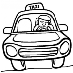 Dibujo para colorear Colorear Taxista
