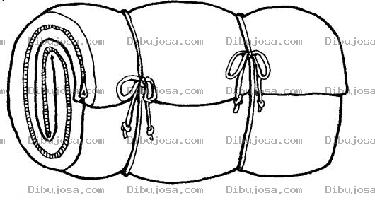 Dibujo para colorear Esliping Dibujo De Un Sleeping Bag Para Pintar Y Colorear Bolsa De Eslipin