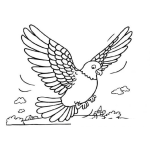 Dibujo para colorear Dibujo De Paloma Volando Para Pintar Y Colorear