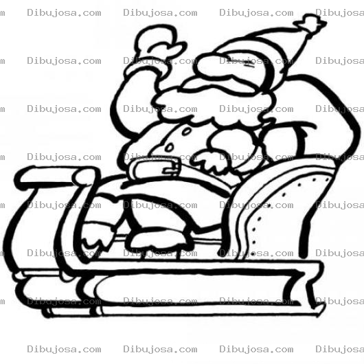 Dibujo para colorear Santaclos En Trineo Para Colorear