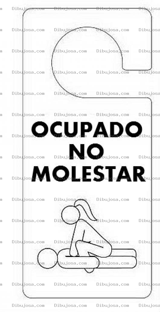 Dibujo para colorear Marbete Para Cuarto De Recien Casados Para Recortar Pintar Y Colorear Rotulo Para Puerta Que Dice Ocupado No Molestar