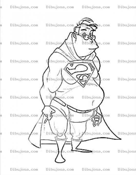 Dibujo para colorear Superman Obeso Para Colorear