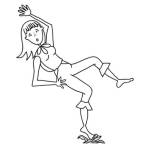 Dibujo para colorear El Resbalon Dibujo De Una Mujer Resbalandose En Una Cascara De Banano Para Pintar Y Colorear