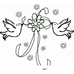 Dibujo para colorear Palomas De Boda Para Pintar Y Colorear