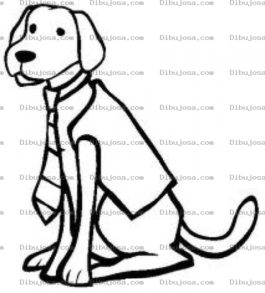 Dibujo para colorear Perro Encorbatado Dibujo De Perrito Con Corbata Y Saco Para Colorear
