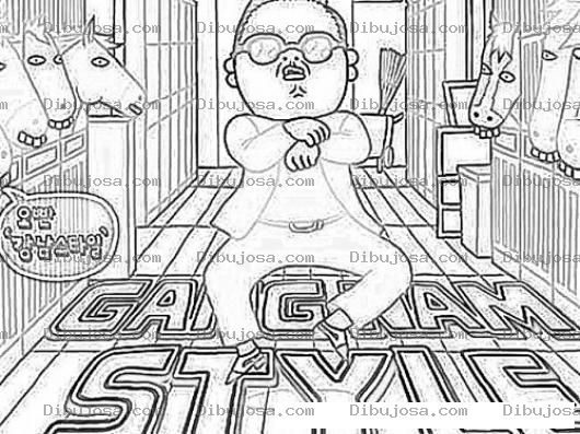 Dibujo para colorear Gangman Style Dibujo Del Baile Del Ganmanstyle Para Pintar Y Colorear Bail Estilo Gangman Como Si Se Estuvuera Cabalgando Sobre Un Caballo