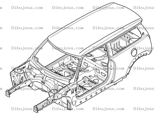Dibujo para colorear Chasis De Mini Cooper Para Pintar Y Colorear