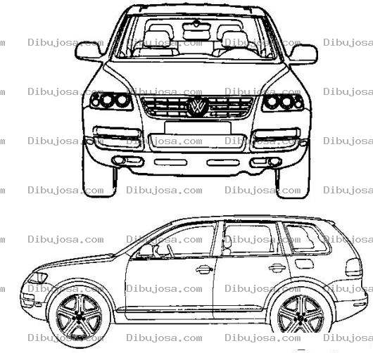Dibujo para colorear Camioneta Toureg Para Pintar Y Colorear Volkswagen Tourage