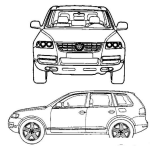 Dibujo para colorear Camioneta Toureg Para Pintar Y Colorear Volkswagen Tourage