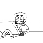 Dibujo para colorear Dibujo De Programador Barbudo Para Pintar Y Colorear