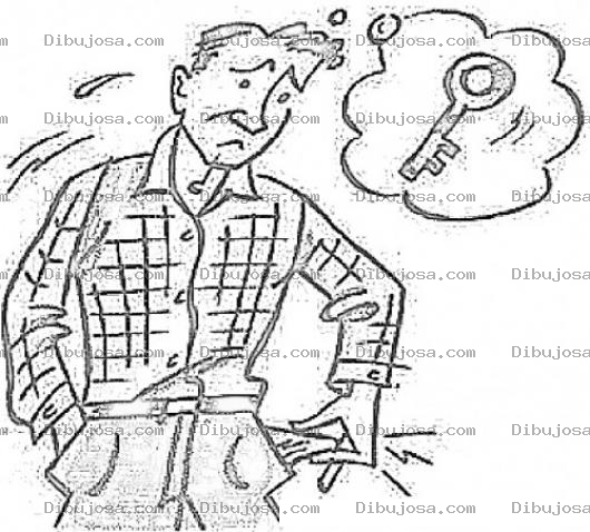 Dibujo para colorear Donde Estan Las Llaves Dibujo De Hombre Que Perdio Las Llave Para Pintar Y Colorear No Encuentro La Llave