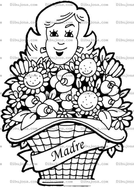 Dibujo para colorear Colorear Madre Con Flores