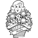 Dibujo para colorear Colorear Madre Con Flores