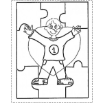 Dibujo para colorear Dibujo De Rompecabezas De 9 Piezas Para Recortar Pintar Y Colorear