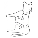 Dibujo para colorear Rompecabezas De Vaca Para Imprimir Recortar Y Colorear