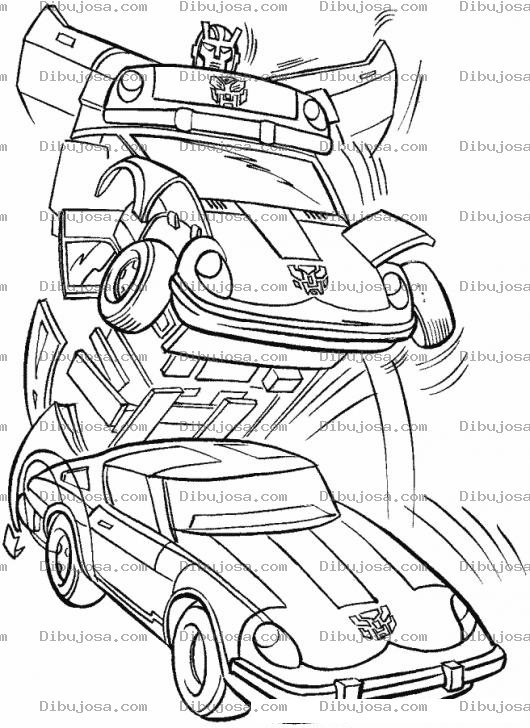 Dibujo para colorear Carro Transformer Dibujo De Un Transformer Convirtiendose En Carro Para Pintar Y Colorear