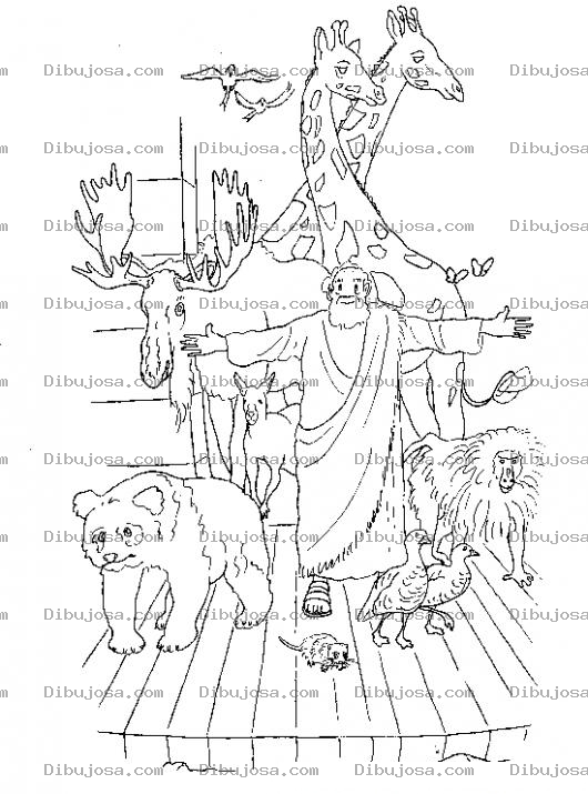 Dibujo para colorear Arca De Noe Dibujo De Noe Soltando A Los Animales Cuando El Diluvio Acabo