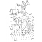 Dibujo para colorear Arca De Noe Dibujo De Noe Soltando A Los Animales Cuando El Diluvio Acabo