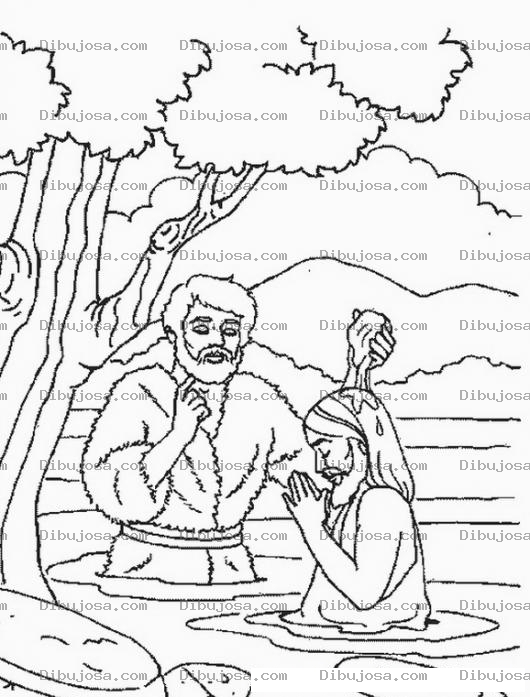 Dibujo para colorear Dibujo De Juan Bautizando A Jesus Para Colorear