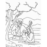 Dibujo para colorear Dibujo De Juan Bautizando A Jesus Para Colorear